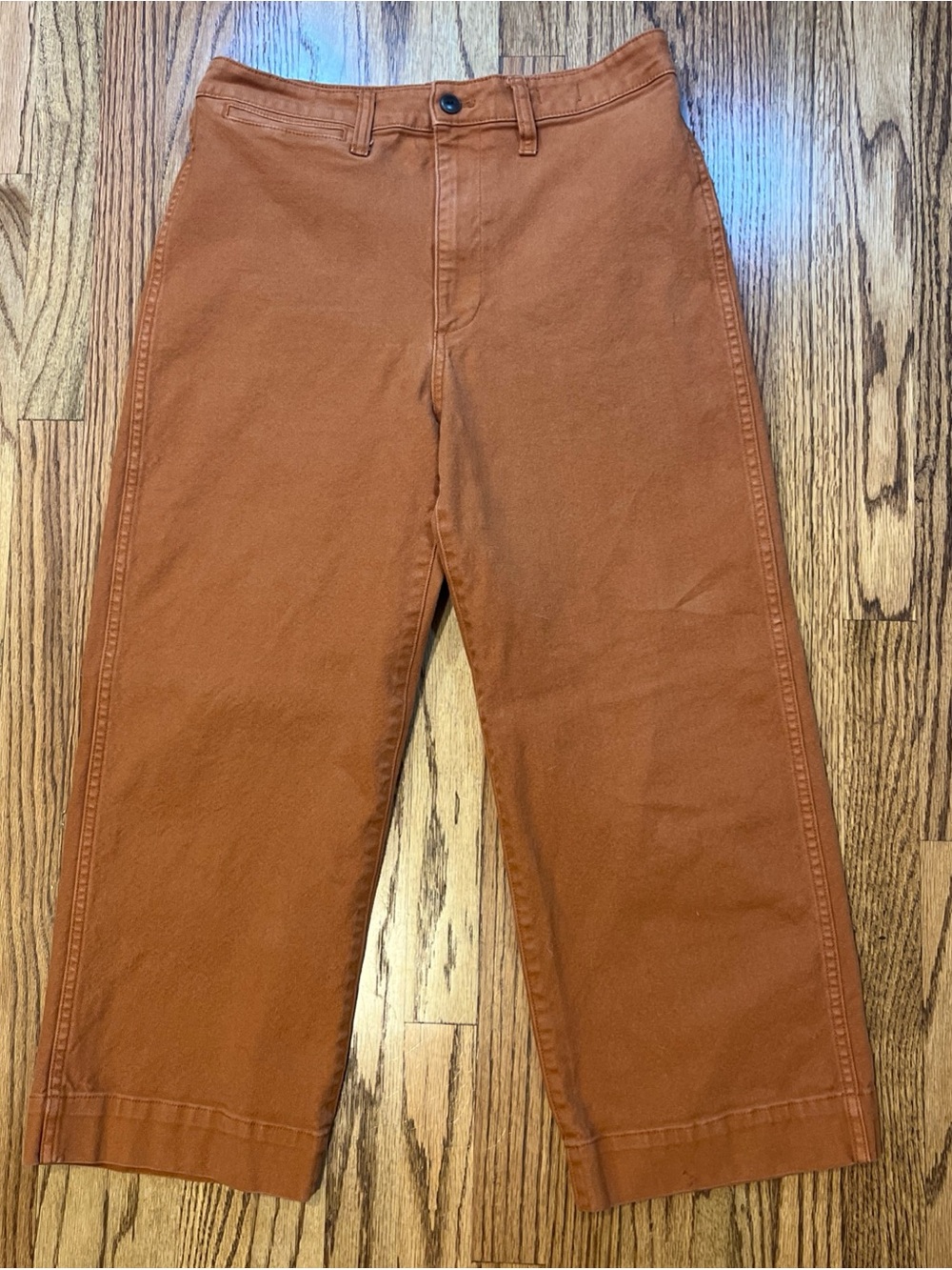 Madewell Emmett Wide-Leg Crop Jeans Burnt Orange High Rise Stretch 30 Lagenlook
